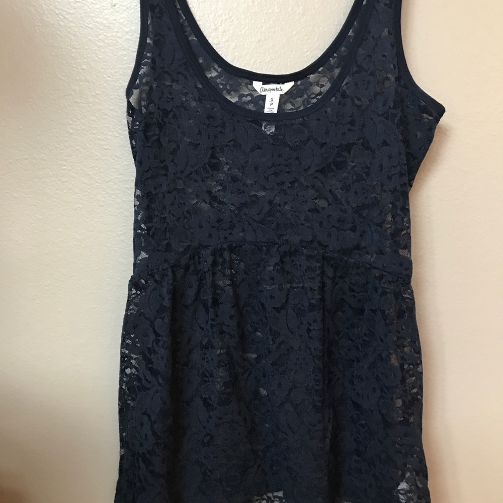 Navy blue lace tank